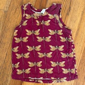 Kate Quinn kids burgundy dragonfly print tank top